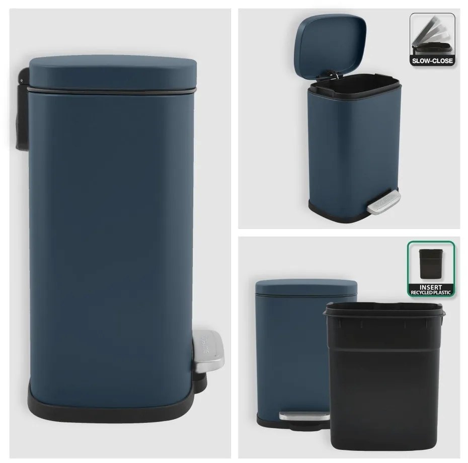 Nášľapný oceľový odpadkový kôš v petrolejovej farbe 5 l Akira – Spirella