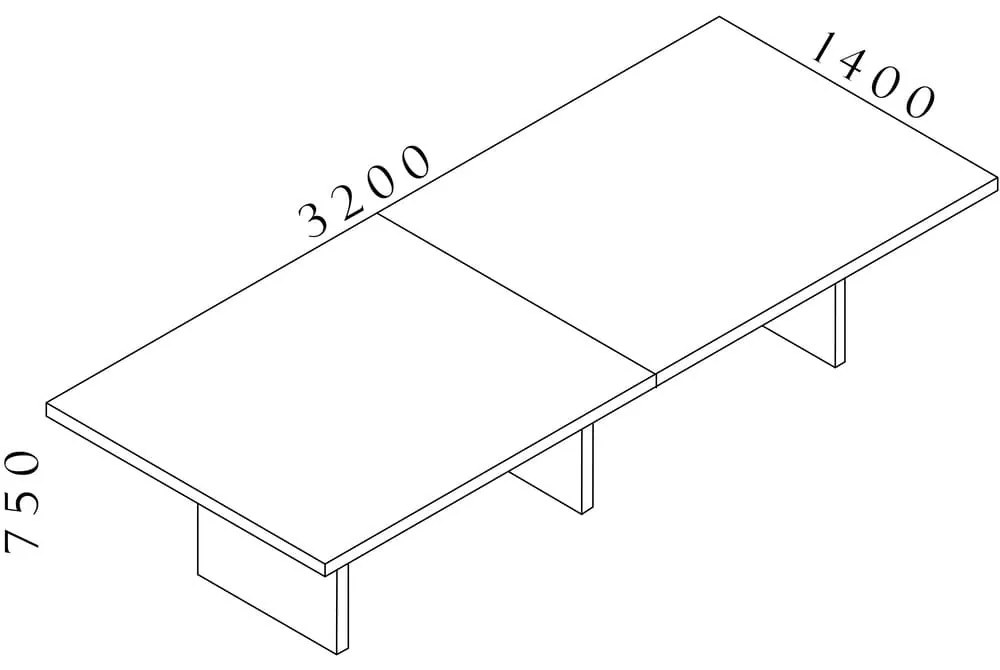 Konferenčný stôl Lineart 320 x 140 cm, brest tmavý