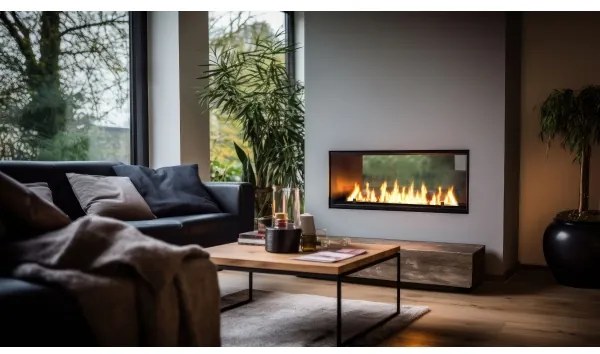 InFire - Vstavaný BIO krb 48,5x123,5 cm 6kW čierna