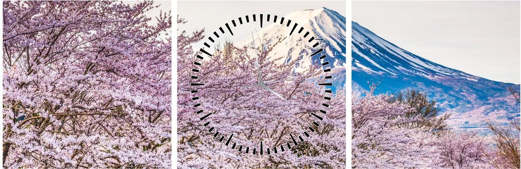 Obraz - Japonsko na jar (s hodinami) (90x30 cm)