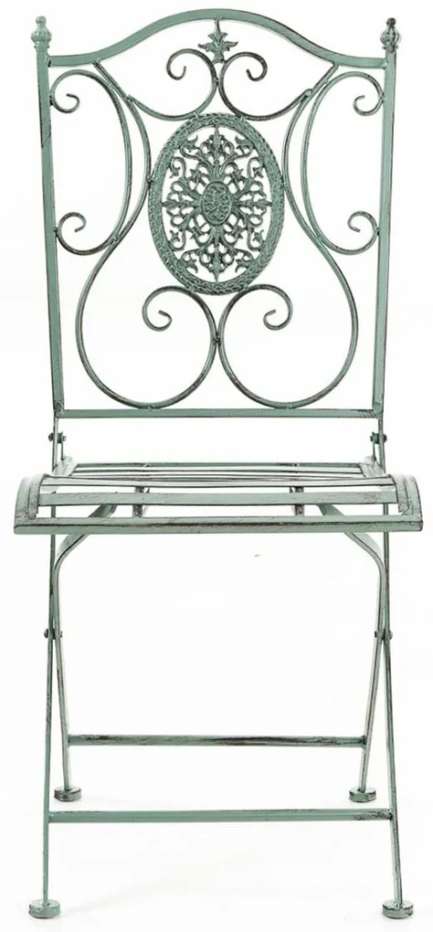 Kovová skladacia stolička Sibell - Zelená antik