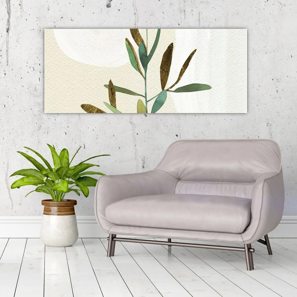 Obraz - Akvarelová vetvička N⁰2 (120x50 cm)