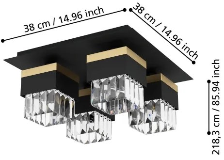 Eglo 900302 - Stropné svietidlo BARRANCAS 4xE14/40W/230V