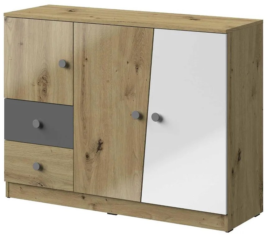 Komoda Nero 07 120 – Šedá Lesk