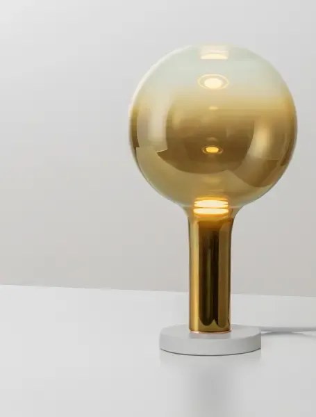 LED stmievateľná zlatá stolná lampa Nostos