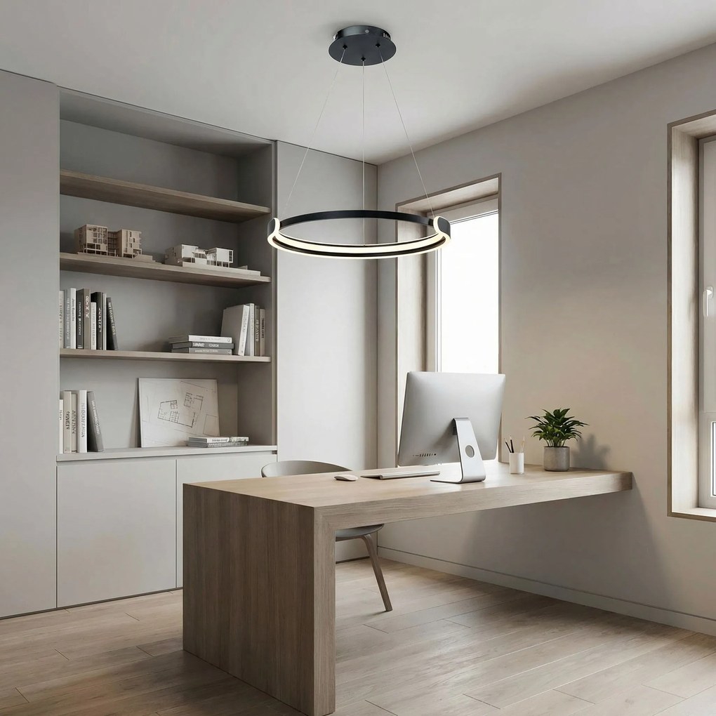 Toolight Toolight, LED stropné svietidlo 50cm, 48W, 4000K, 2500lm, APP1927-CP, čierna, OSW-66067