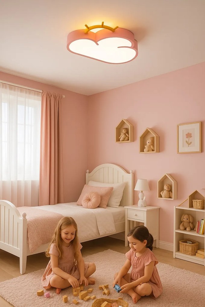 IKO LED stropná lampa s diaľkovým ovládačom – Ružový oblak