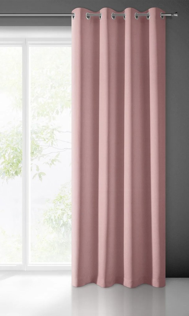ZATEMŇOVACÍ ZÁVES NA KRÚŽKOCH ADA 140X250 CM SVETLORUŽOVÁ
