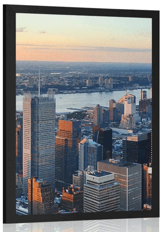 Plagát panoráma mesta New York - 60x90 black