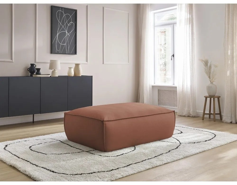 Tmavohnedá podnožka z imitácie kože Boheme – Bobochic Paris