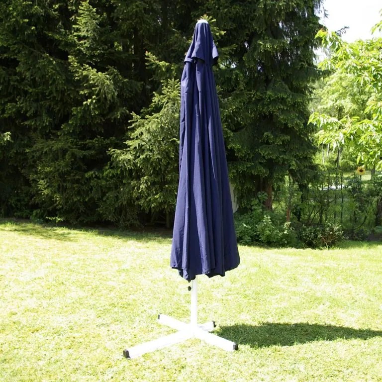 Slnečník s kľučkou Garth - modrý, 4 m