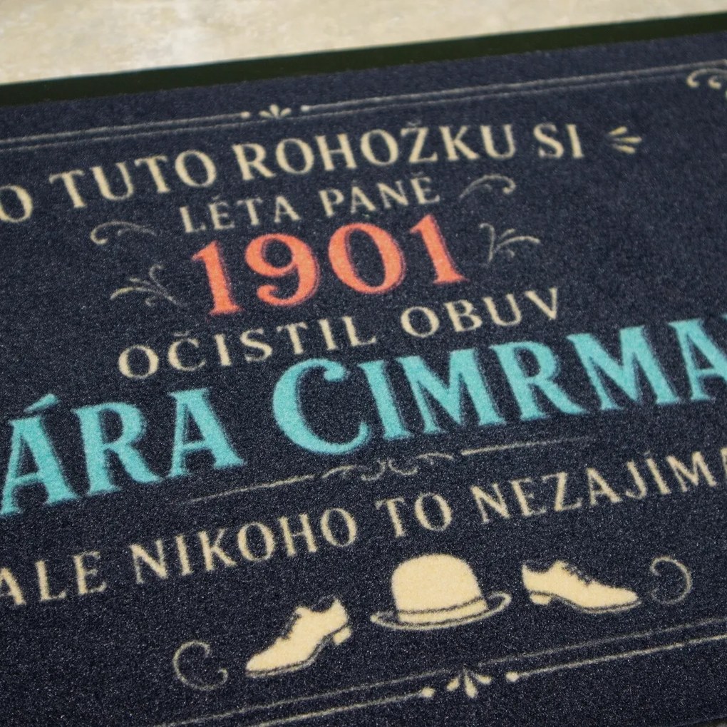 Mercury Flooring, Rohožka Jára Cimrman 40x60 cm, 40x60, čierna