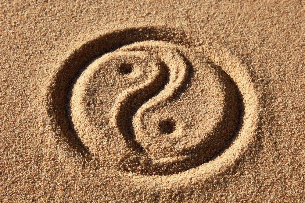 Obraz Jin a Jang v piesku