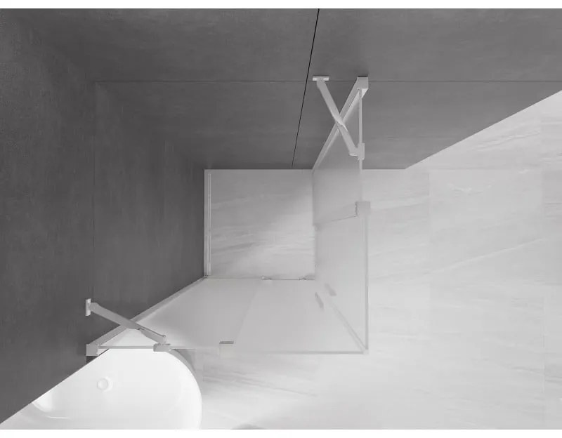 Mexen Velar Duo, sprchový kút s posuvnými dverami 100 x 100 cm, 8mm sklo námraza, chrómová, 871-100-100-32-01