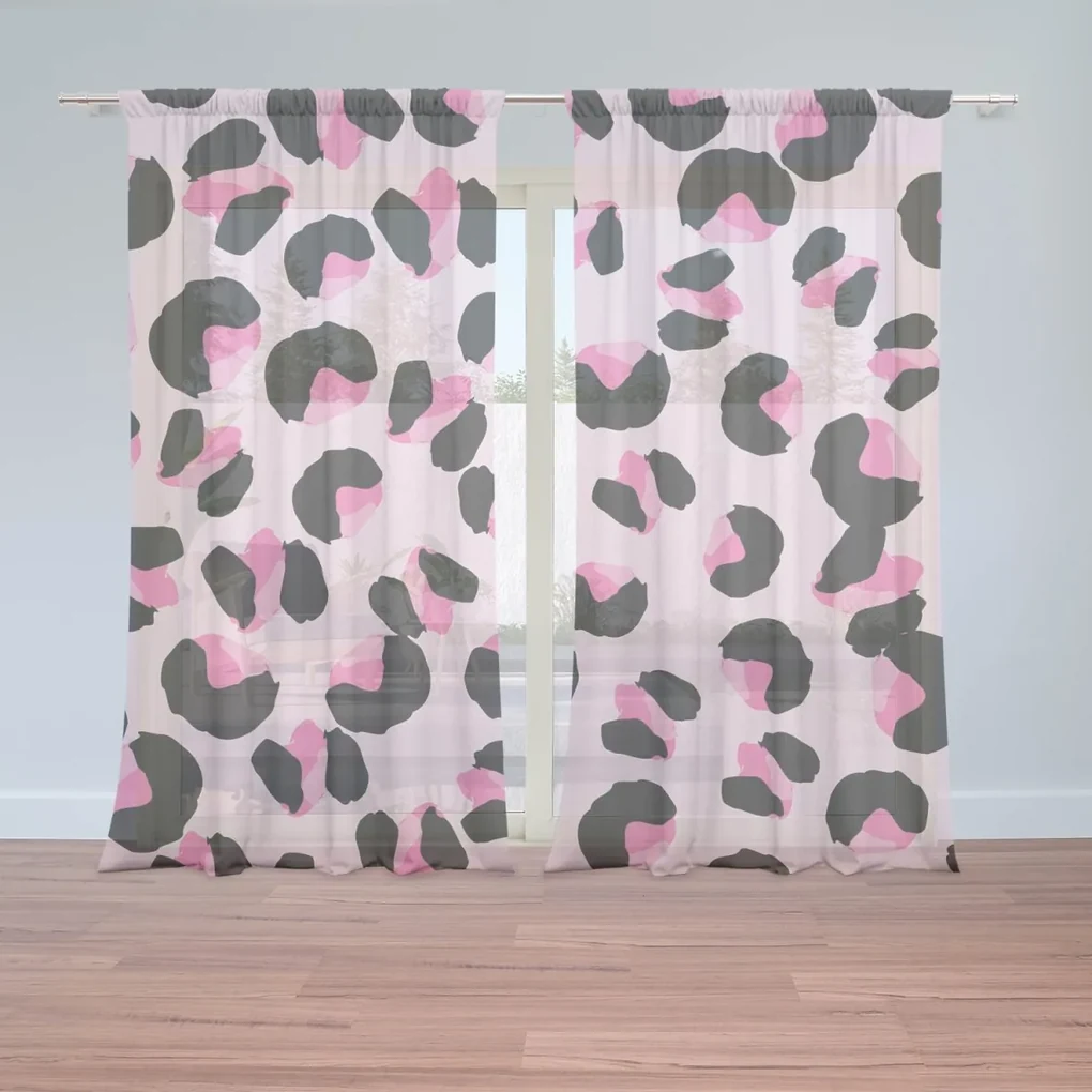 Sablio Záclony Ružový gepard: 2ks 150x250cm
