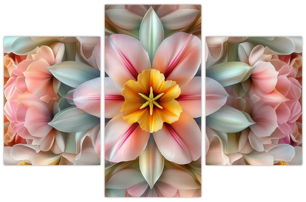 Obraz - Kaleidoskopický kvet (90x60 cm)