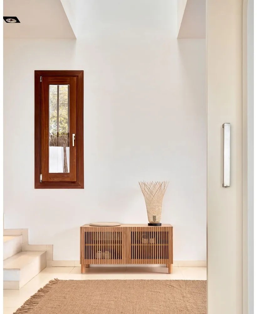 Skrinka na topánky v dekore duba s lavicou v prírodnej farbe Beyla – Kave Home