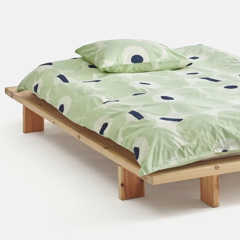 Obliečky Unikko 150x210 50x60, bavlnené, šalvějovo zelené