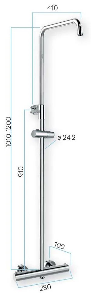 Mereo Mereo, Termostatická sprchová batéria s hlavovou guľatou sprchou, MER-CB60104TSC