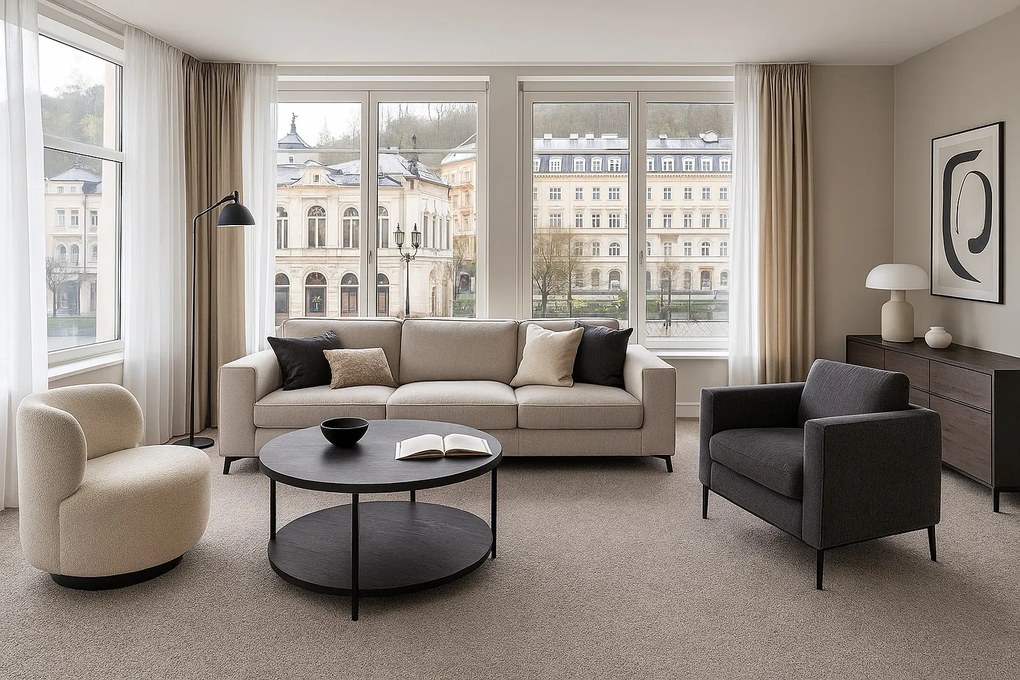 Betap, Koberec metráž Dynasty 73, na mieru, šíře 4m, šedá, filc, obývacia izba