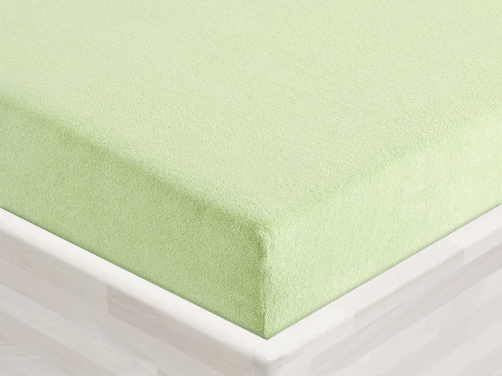 Detské froté napínacie prestieradlo do postieľky FR-018 Pastelovo zelené 80 x 140 x 10 cm - do postieľky