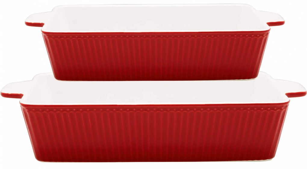 GREEN GATE Zapekacie misy Alice Red - set 2 ks