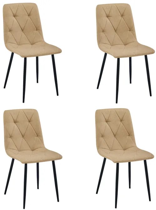 Set štyroch jedálenských stoličiek LIBRA hnedé / čierne nohy (4 ks)