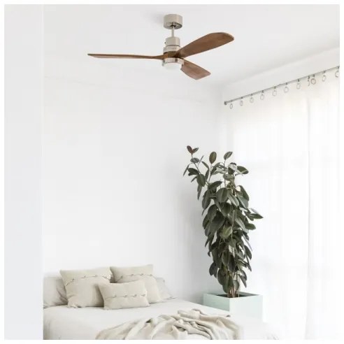 FARO 33518DC - LED Stropný ventilátor LANTAU LED/15W/230V chróm/drevo + DO