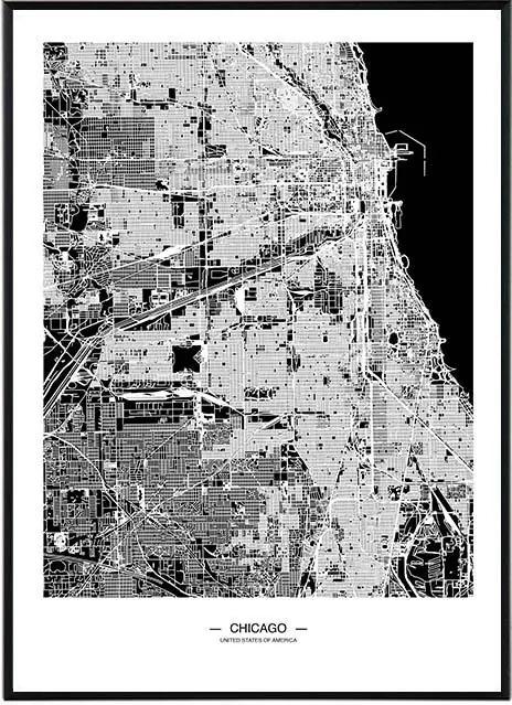 La forma Design studio Chicago map 50x70 cm