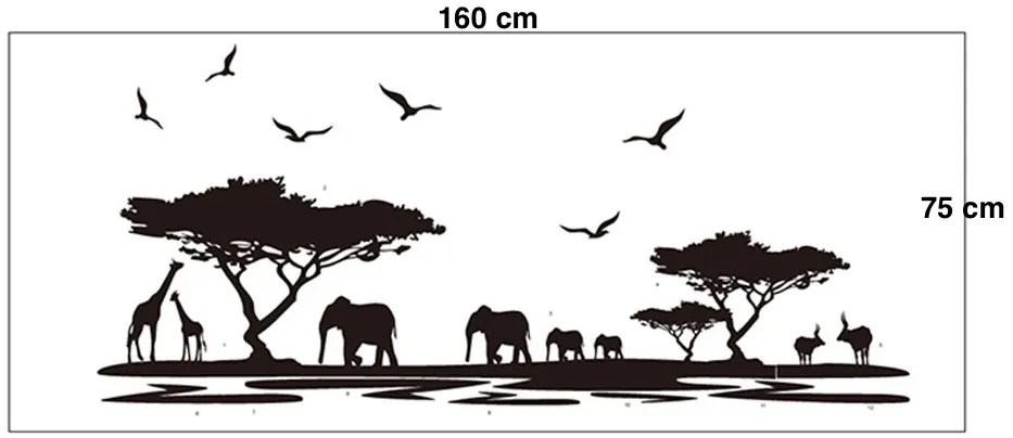 Samolepka na stenu "Afrika" 160x75 cm