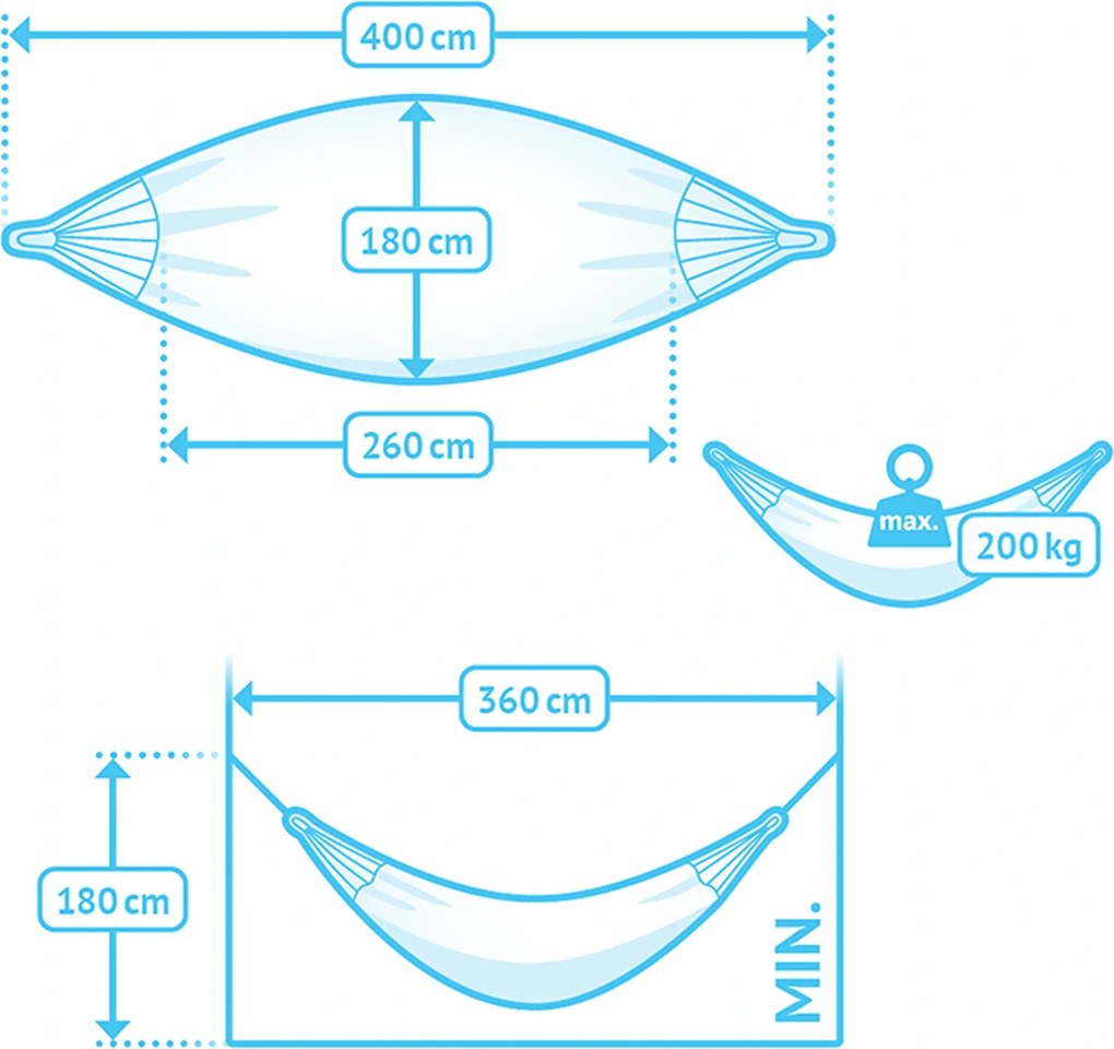 Marimex | Hojdacia sieť La Siesta Modesta Kingsize, pattern azure | 11640546