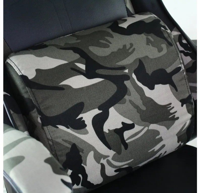 JAKS PREMIUM HERNÉ KRESLO POLOHOVATEĽNÉ EKO - KOŽA ARMY + MASÁŽNY VANKÚŠ