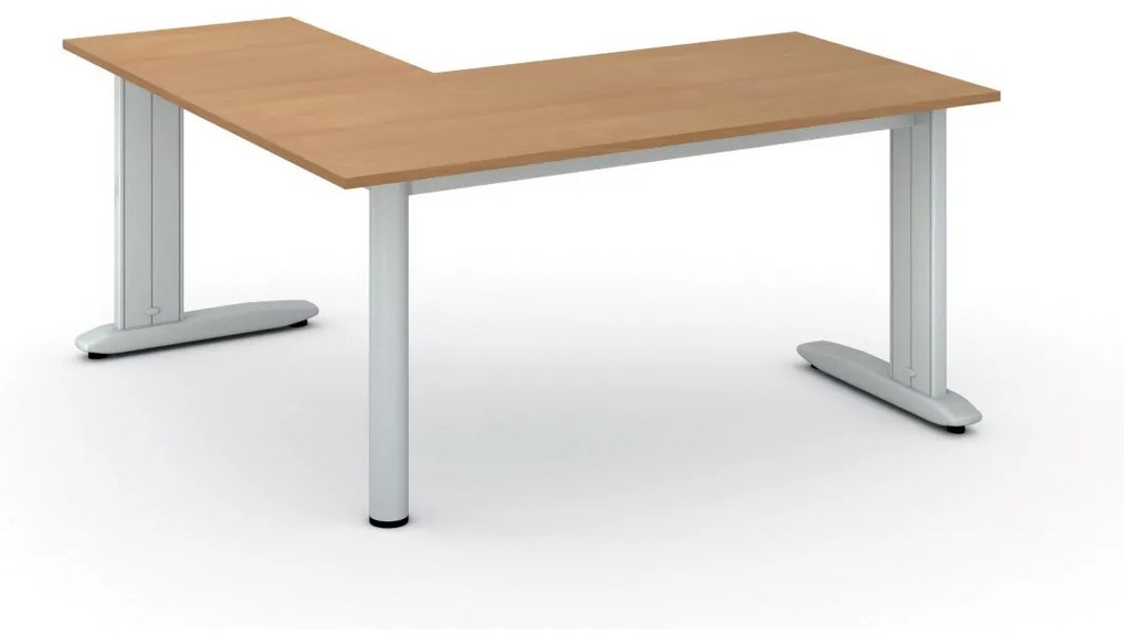 Rohový kancelársky písací stôl PRIMO FLEXIBLE 1600 x 1600 mm, buk
