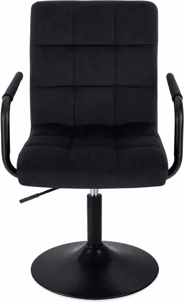LuxuryForm DESIGN Otočná stolička VERONA BLACK VELUR na čiernom tanieri - čierna