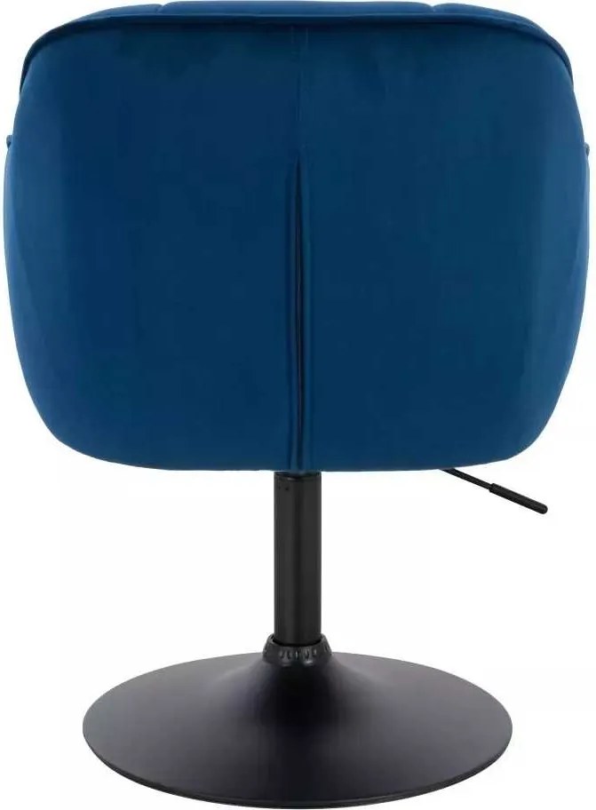 LuxuryForm DESIGN Stolička AVOLA VELUR na čiernom tanieri - modrá
