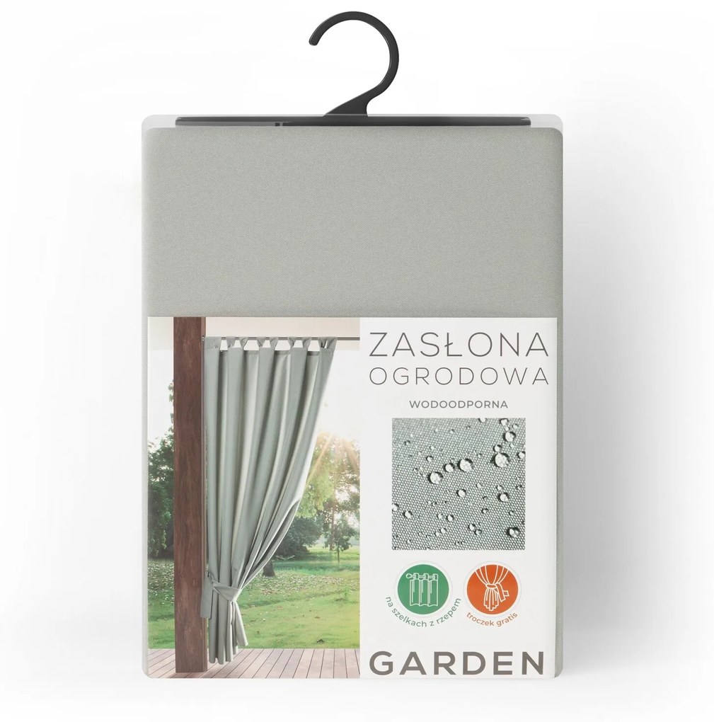 ZÁHRADNÝ VODEODOLNÝ ZÁVES NA PÚTKACH GARDEN 155X260 CM STRIEBORNÁ