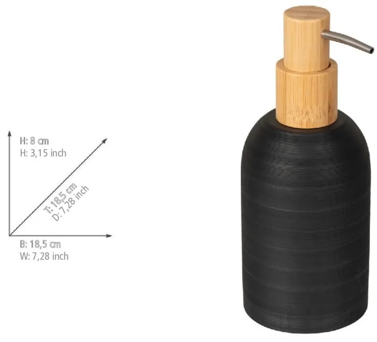 Čierny dávkovač mydla z polyresínu 250 ml Altavalle – Wenko