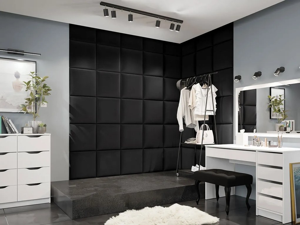 Čalúnený stenový panel Pag 42x42, Farba čalúnenia:: ekokoža Soft 011 (čierna)