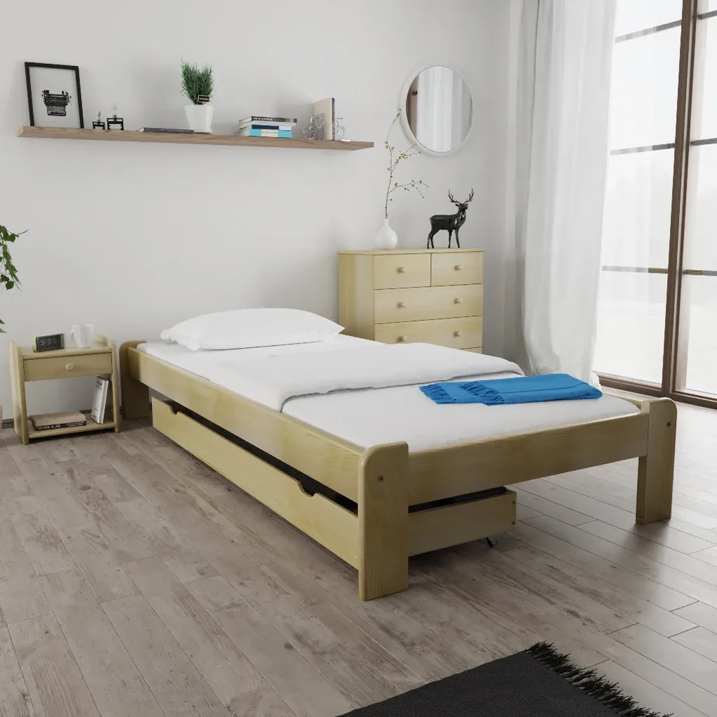 Posteľ Ada 80 x 200 cm, borovica Rošt: S lamelovým roštom, Matrac: Bez matraca
