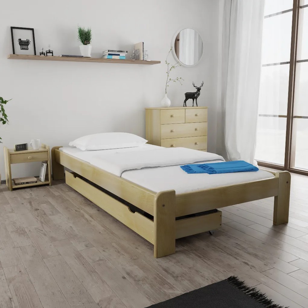Posteľ Ada 80 x 200 cm, borovica Rošt: S lamelovým roštom, Matrac: Matrac Somnia 18 cm