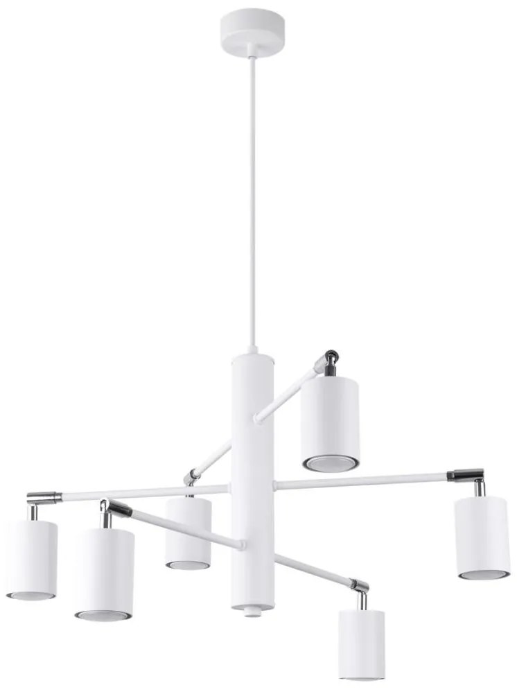 Sollux SL.1206 - Luster na lanku LEMMI 6xGU10/10W/230V biela