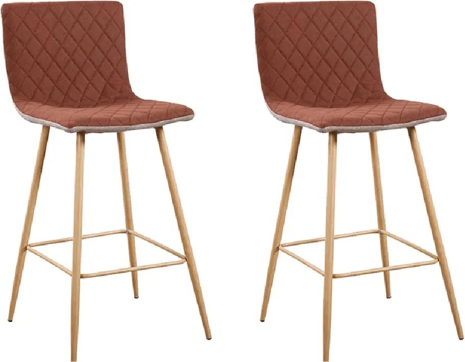 2 kusy, barová stolička, svetlohnedá/hnedá/buk, TORANA