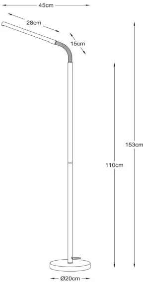 Lucide 36712/05/30 - LED Stojacia lampa GILLY LED/6W/230V čierna