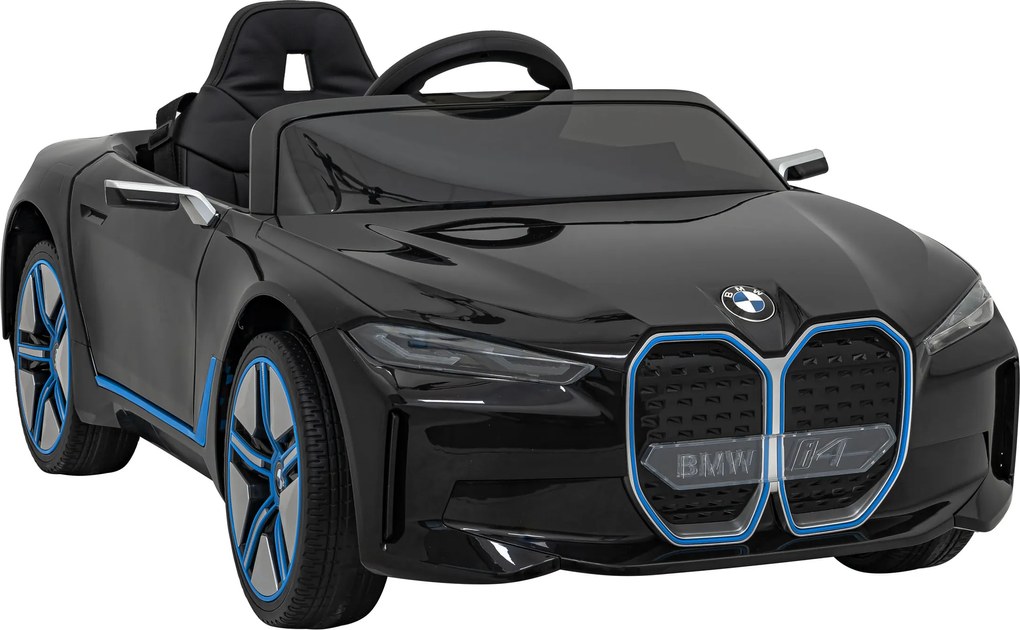 Ramiz BMW i4 batériové auto pre deti čierne + pomalý štart + EVA + ekokoža + LED audio + diaľkové ovládanie
