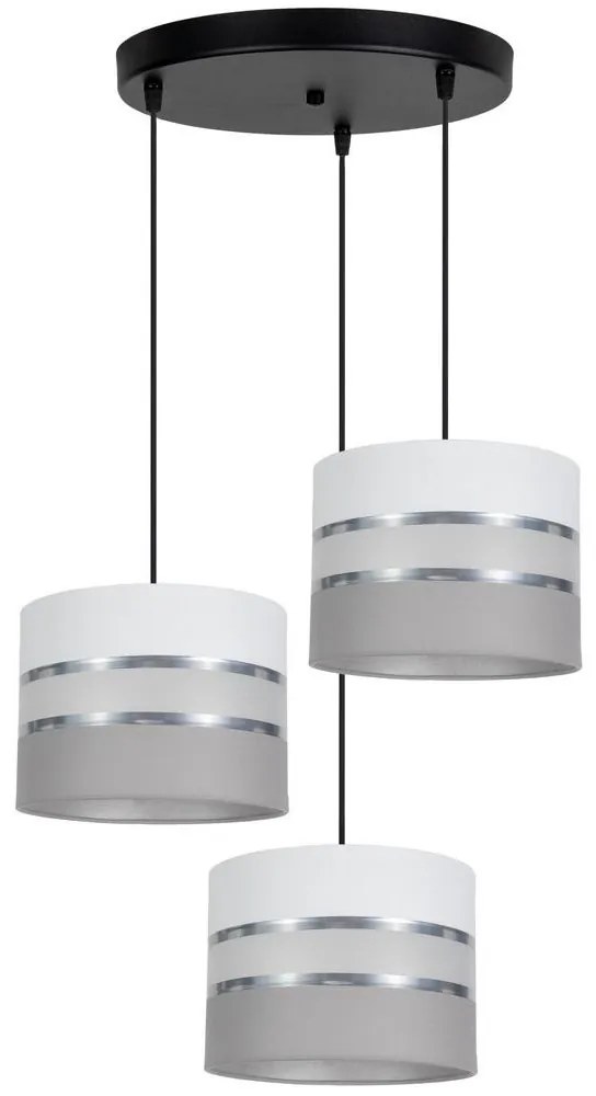 Luster na lanku CORAL 3xE27/60W/230V biela/šedá