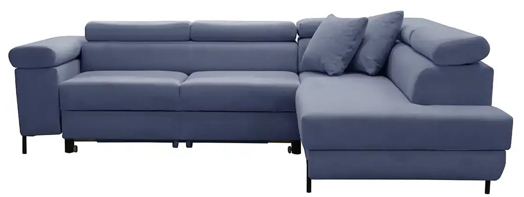 Rohová sedacia súprava s funkciou spania, vlnité pružiny SAMSUN, pravá Námorník