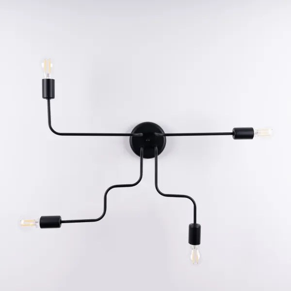 Sollux SL.1446 - Prisadený luster VECTOR 4xE27/15W/230V čierna