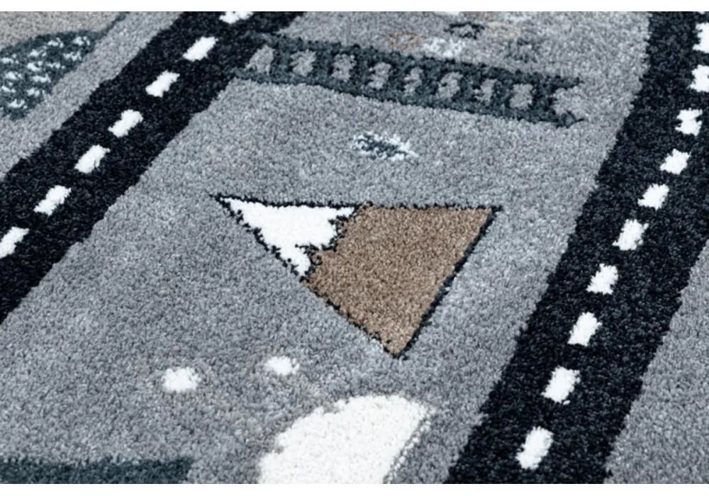 Detský kusový koberec Cesta z mesta sivý 280x370cm