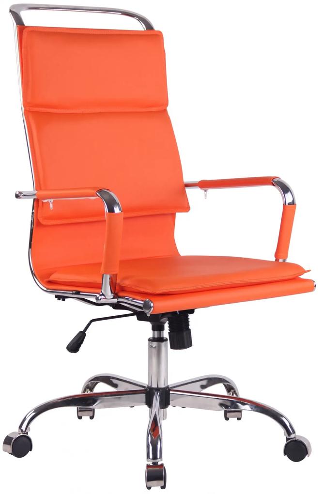 Kancelárska stolička Bedford ~ koženka - Oranžová