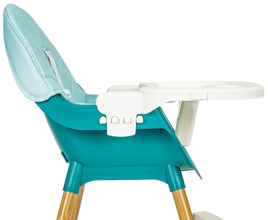 Detská modrá stolička na kŕmenie 2v1